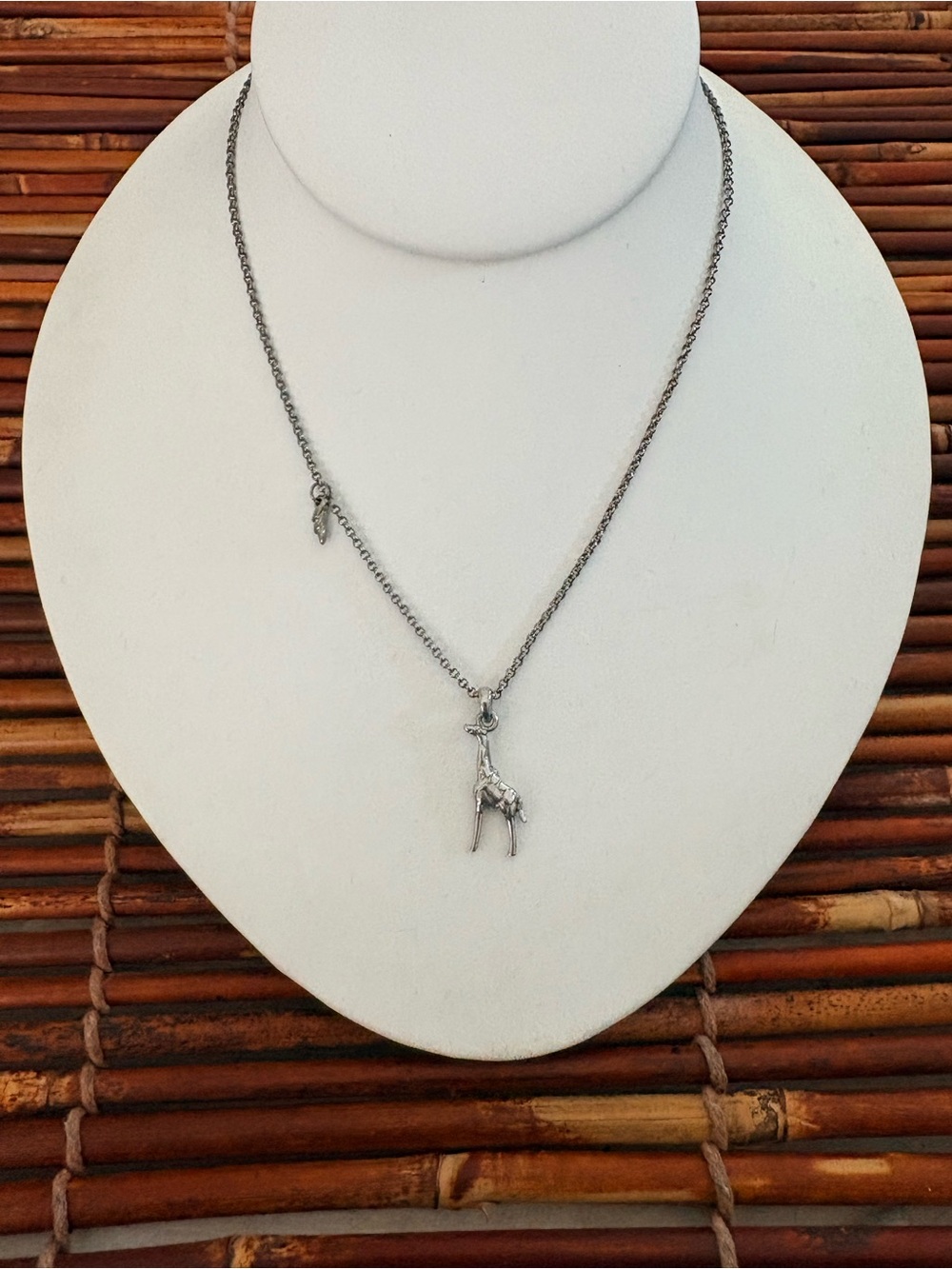 Lia Sophia Silver Giraffe Pendant Necklace 15”-18”